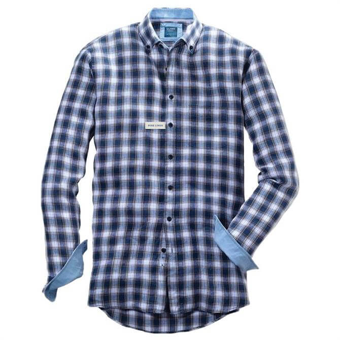 OLYMP Casual Modern Fit Blue Check Shirt